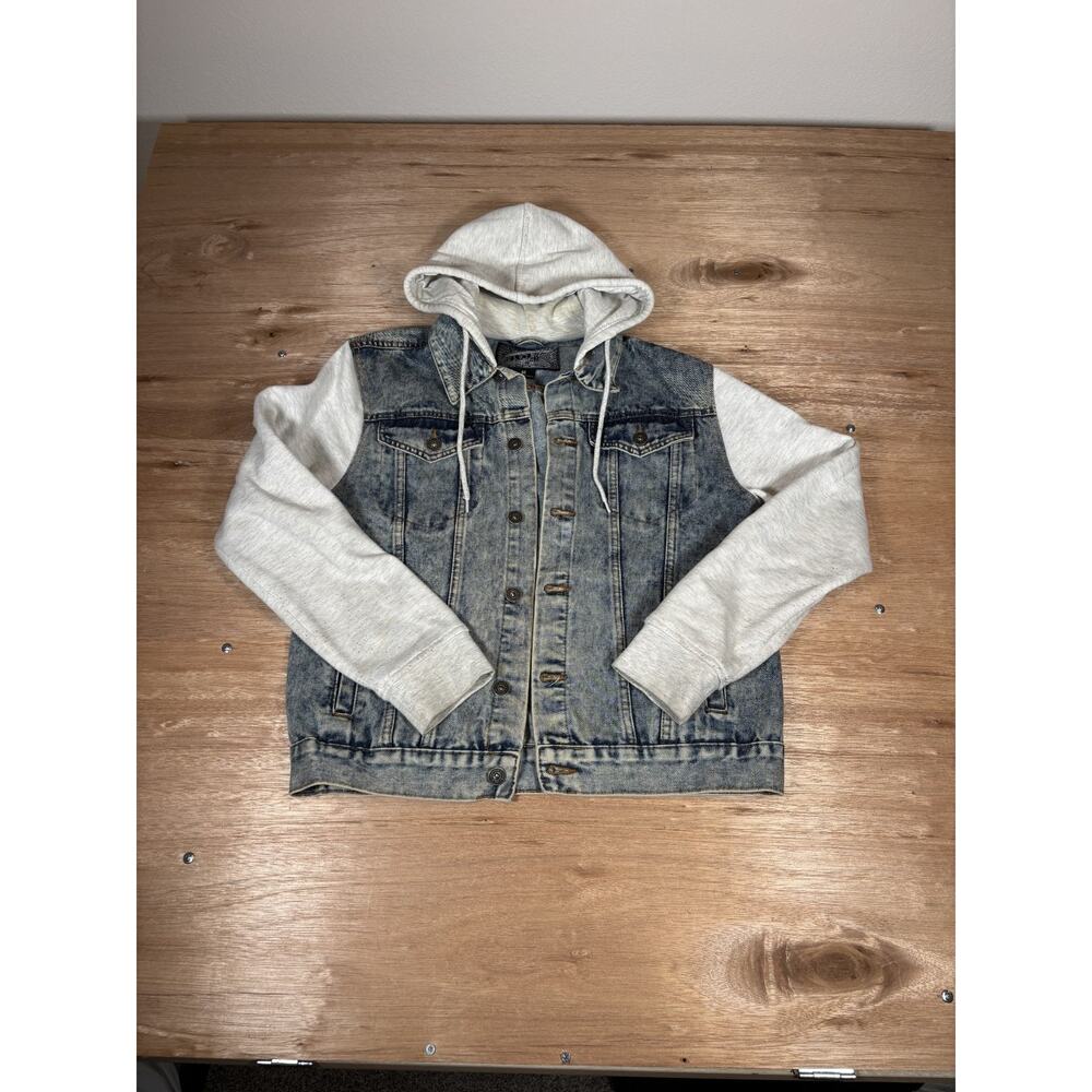 Brooklyn Cloth NYC Denim Jacket Hoodie‎ Style Sleeves & Hood - Size Medium